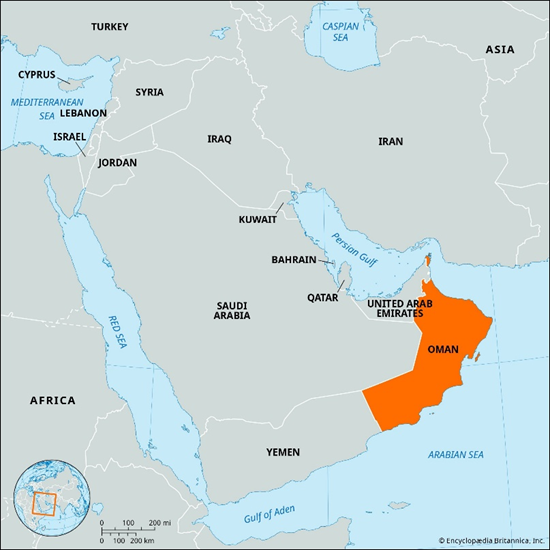 Location of Oman