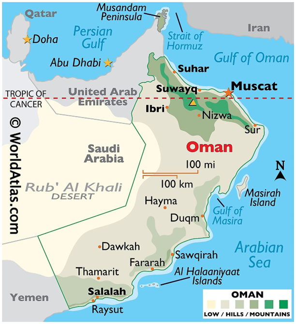 Location of Oman